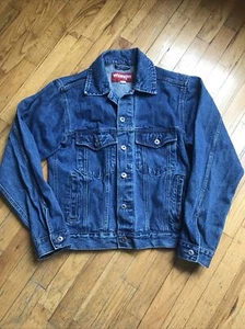Wrangler Hero Herren Authentic Trucker Biker Cowboy Denim Jeansjacke Vintage Gr. S - Bild 1 von 6