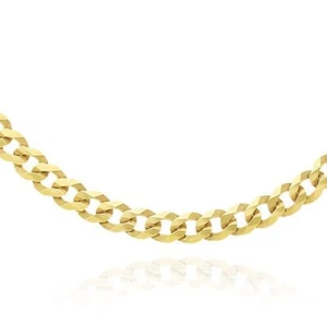 Massive 18K Gold über Silber 3,6 mm Kubanische Kette Halskette 16"-24" - Bild 1 von 9