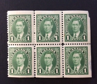 BroadviewStamps Canada #231b booklet pane.  MHG.  Thins and separated perfs. - Image 1 of 2