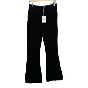 Pantalones acampanados Favorite Daughter para mujer de algodón cachemir tejido acanalado negros talla mediana - Imagen 1 de 11