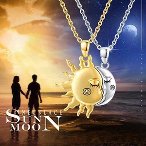 18K Golden Magnetic Sun Star Necklace Fashion Personality Couple Pendant Necklac - Picture 1 of 5