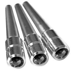 Paquete de 3 clavijas de cría de cristal negro cromado - Imagen 1 de 1
