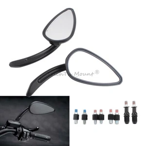 Universal 8mm 10mm Rearview Mirrors for Harley Honda Suzuki Chopper Street Bikes - Picture 1 of 16