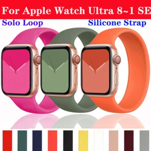 Solo Loop Watch Band For Apple Watch Ultra Series 8 7 6 5 SE Silicone Strap 49mm - Photo 1 sur 37