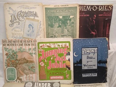 1900 - 1903 Sheet Music lot of 10 complete song books Memories Zamona Irish - Image 1 of 4