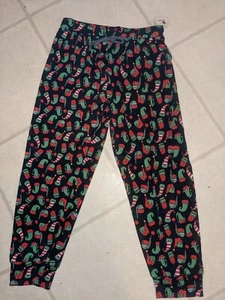 Spree Girls Lounging Pajama Pants  Size Md Christmas Hats Stockings Red Green - Picture 1 of 6