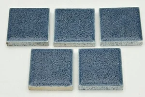 5 pc. Blue Cobalt 1 3/8 Square Ceramic Tile Crystalline by American Olean Mosaic - Picture 1 of 6