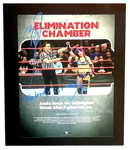 WWE ASUKA ELIMINATION CHAMBER 18 HAND SIGNED FRAMED PLAQUE 10X13 WITH PROOF COA - Picture 1 of 3