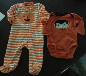 3month Old Baby Halloween Fleece One Piece And Long Sleeved One Piecd - Picture 1 of 6