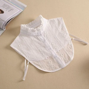Camisa cuello falso en la oreja negra cuello falso mujer mujer moda - Imagen 1 de 12