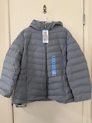 32 Degrees Ladies' Power Tech Hooded Puffer Full Zip Jacket Powder Blue 3X - Image 1 of 2