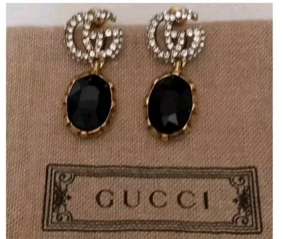 Gucci Double GG Marmont Crystal Earrings NEW  - Image 1 of 4