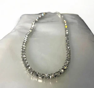 NEU - Moissanit Tennis Halskette - 22 Zoll Karat - Intarsien funkelnd 5,2 mm Moissanit - Bild 1 von 7