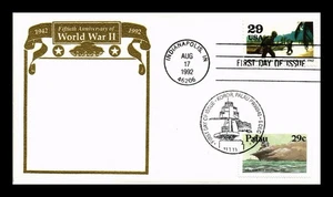 DR JIM STAMPS US COVER WWII MARINES LAND GUADALCANAL FDC COMBO DUAL CANCEL - Picture 1 of 2
