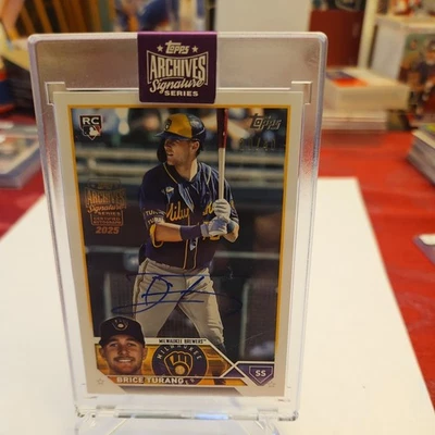 2025 Topps Archives Brice Turang Rookie On Card Auto /40 RC SP sealed Brewers - Image 1 of 3