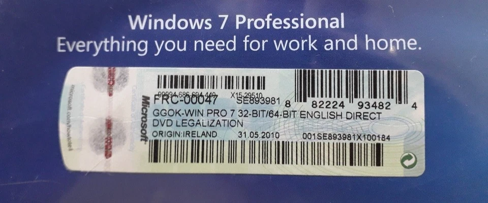 Microsoft  Windows 7 Professional 64 & 32 FULL INSTALL Retail Product Key Only! - Image 1 of 1