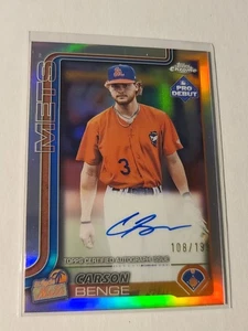 2025 Topps Pro Debut Chrome Autograph Carson Benge #PDC-55 108/199 St Lucie Mets - Picture 1 of 2