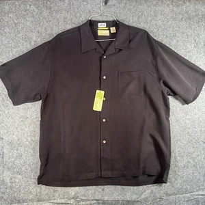 Cubavera Mens XL Black Rayon Blend Button Up Short Sleeve Casual Shirt - Picture 1 of 7