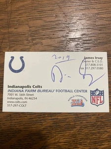 Jim Irsay Auto Signed Indianapolis Colts Businesscard Super Bowl XLI - Picture 1 of 2