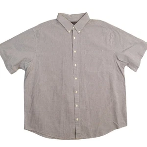 Roundtree & Yorke Shirt Mens 2XB Blue Gingham Button-Down Cotton Big & Tall - Picture 1 of 11