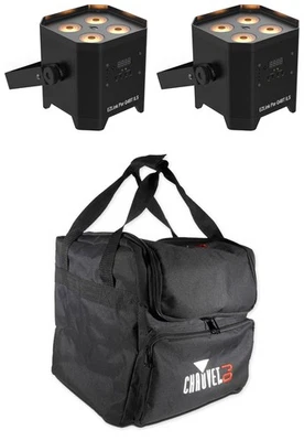 2 Chauvet DJ EZLink Par Q4BT ILS RGBA Bluetooth Rechargeable Par Wash Lights+Bag - Image 1 of 4