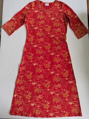 Hanna Andersson Red Floral Mid-Calf Midi Dress Women’s S - Image 1 of 4