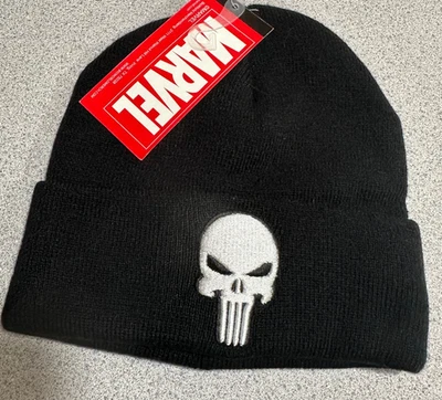 The Punisher Beanie Cuffed Winter Hat Black Marvel NWT Brand New! Cold Weather - Image 1 of 4