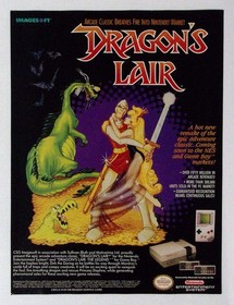 Dragon's Lair Nintendo NES Video Game Print Ad Promo Wall Art Original Vtg 1990