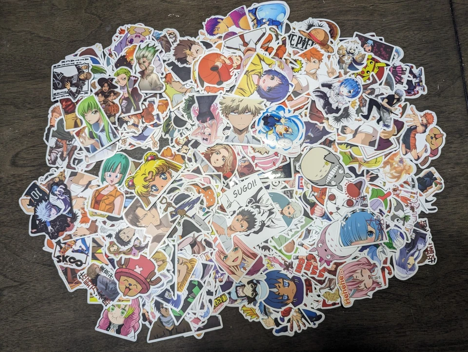 Random Anime Characters Water proof Vinyl stickers pack of 100 - Image 1 of 2