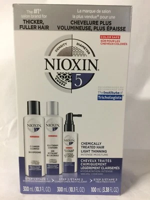 Nioxin set #5, chemically treated hair light tihinning , Color safe  ( 3 pieces  - Image 1 of 4