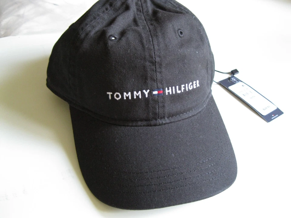 Tommy Hilfiger Men's Logo Dad Baseball Cap Black One Size