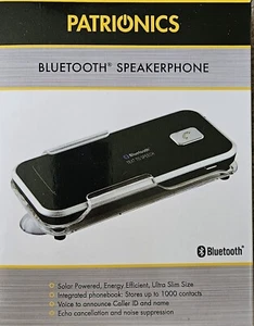 Patrionics Bluetooth Speakerphone Solar Powered Energy Efficient Ultra Slim NEW - Zdjęcie 1 z 2