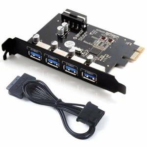 ORICO 4- Port USB 3.0 PCI Express (PCIe) Card Adapter with SATA Power Cable - Picture 1 of 4