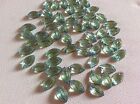 50 OLD BOHEMIAN GLASS CABOCHONS 10MM IN TURQUOISE FOLATE FLUTED (25/6)