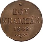 1848 Hungary Egy Krajczar "Revolution", UNC