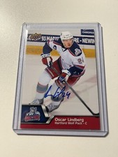 Oscar Lindberg 2014-15 Upper Deck AHL #124 Auto Hartford Wolf Pack Signed Card 