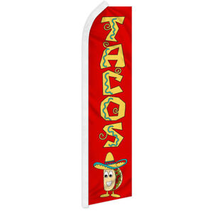 Tacos Swooper Flag Advertising Flag Feather Flag Food Concessions Mexican Food