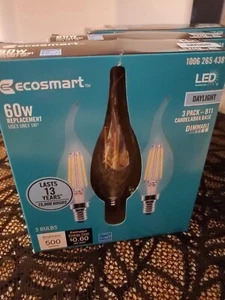 (3-Pk) EcoSmart B11 Flame Bent Tip Candelabra LED Vintage Edison Light Bulb Lot - Picture 1 of 3