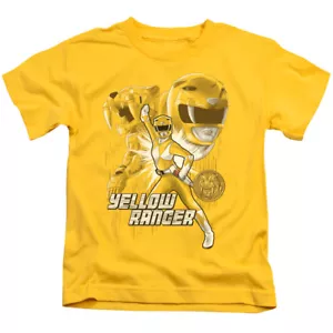 POWER RANGERS YELLOW RANGER Toddler Kids Graphic Tee Shirt 2T 3T 4T 4 5-6 7 - Picture 1 of 3