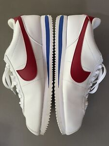 New Nike CORTEZ Basic Leather White /Varsity Red/ Blue Sneaker Shoes Sz 8.5