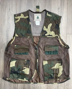 Northwest Territory Camo Vest Mens Large Woodland Duck Hunting Nylon Pockets - Picture 1 of 6
