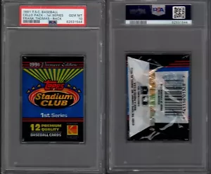 1991 Stadium Club Baseball Cello Pack Frank Thomas Back PSA 10 GEM MT 62531544 - Picture 1 of 3