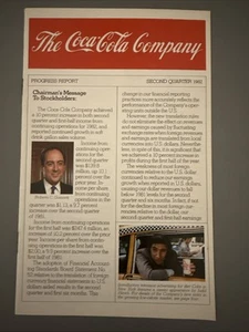 The Coca-Cola Company Progress Report Second Quarter 1982 8 pages - Picture 1 of 3