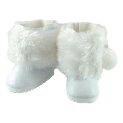 EVEREIGHTEEN White Boots with Wide Fur Cuff 18" Doll Clothes For American Girl Dolls