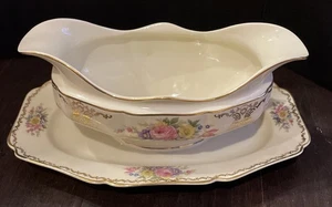 Lady Louise Heinrich Bavaria Germany Gravy Boat Bowl Underplate Cottagecore - Picture 1 of 6