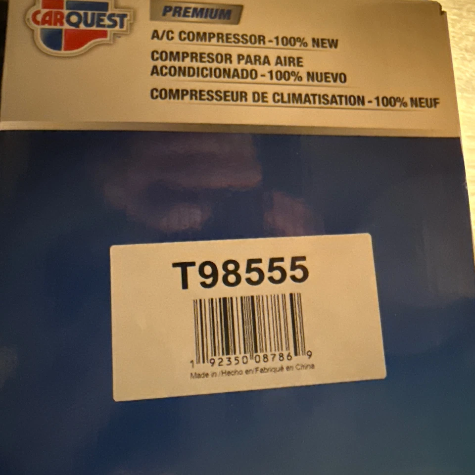 Compresor de aire acondicionado ToughOne/CARQUEST T98555 se adapta a aplicaciones 06-11 Honda Civic 1,8 L. Foto 1 de 1