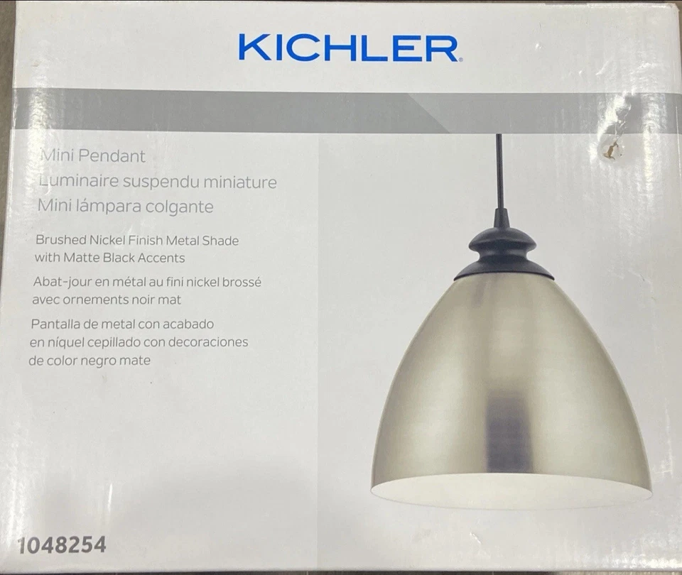 Mini colgante Kichler #1048254 - níquel cepillado negro mate detalles NUEVO Foto 1 de 1