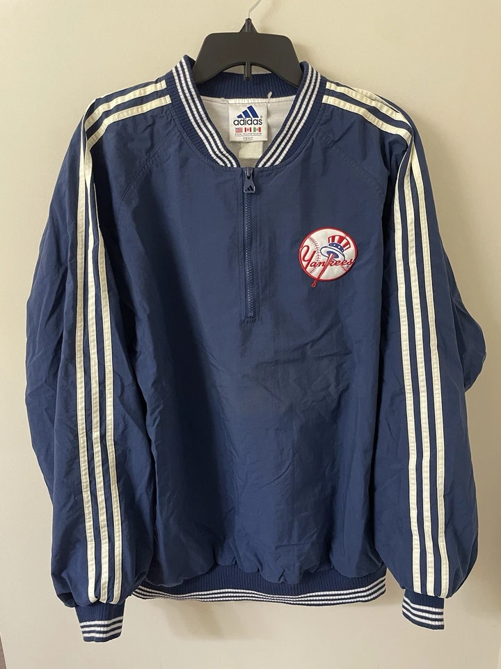 Chaqueta cortavientos vintage años 90 Adidas MLB New York Yankees 1/4 cremallera talla XL Foto 1 de 3