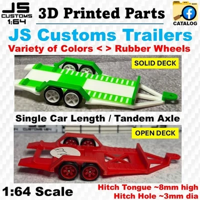 Remolques para autos tándem construcciones personalizadas - Hot Wheels / Matchbox escala 1:64 Foto 1 de 4