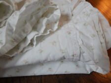 Simply Shabby Chic Floral Green Pink w/ RUFFLE Full Flat Sheet & 2 Pillowcases!